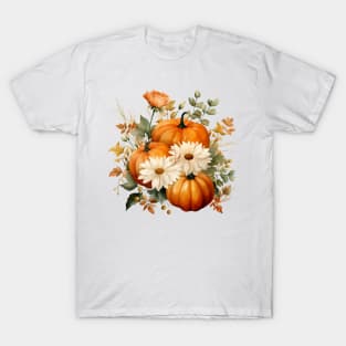 Pumpkin and Flowers T-Shirt